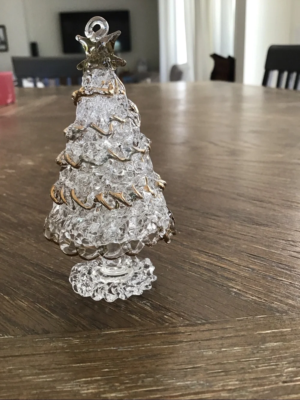 Vintage set features hand-spun glass Christmas tree ornaments